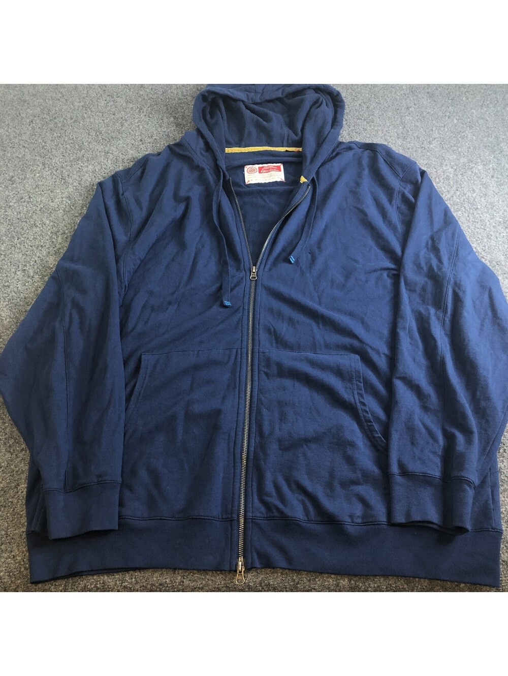 Robert Graham Full Zip Hoodie Mens 4XL Navy Blue Freshly Laundered 100% Cotton